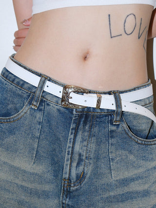Carved White Belt