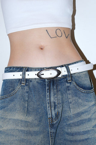 Oval White Belt