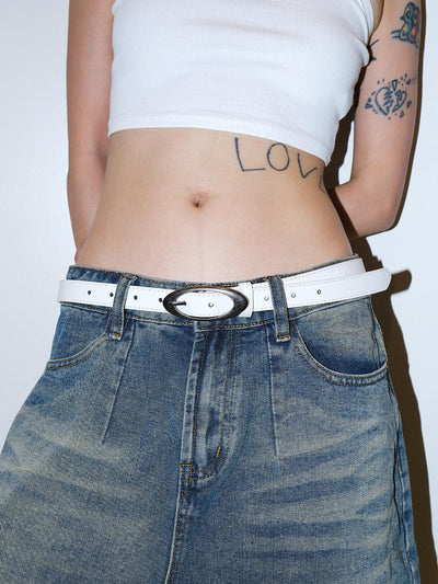 Oval White Belt