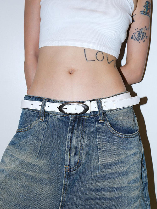 Oval White Belt