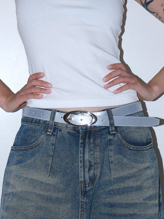 Oval White Belt