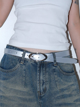 Oval White Belt