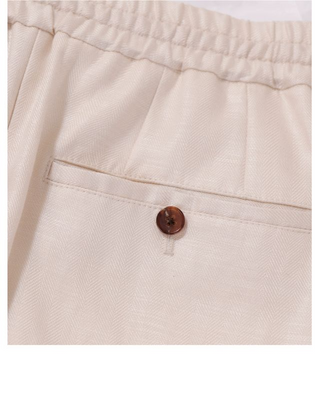 [CULTUM] Linen Blend Drawstring Pants
