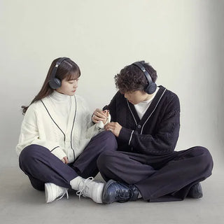 Cable knit unisex cardigan