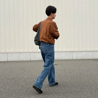 wide blue pocket pants