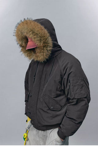 [Monterest] N2B Hooded Down Jacket with Fur Trim