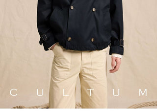 [CULTUM] Water-Resistant Cotton Short Trench Jacket