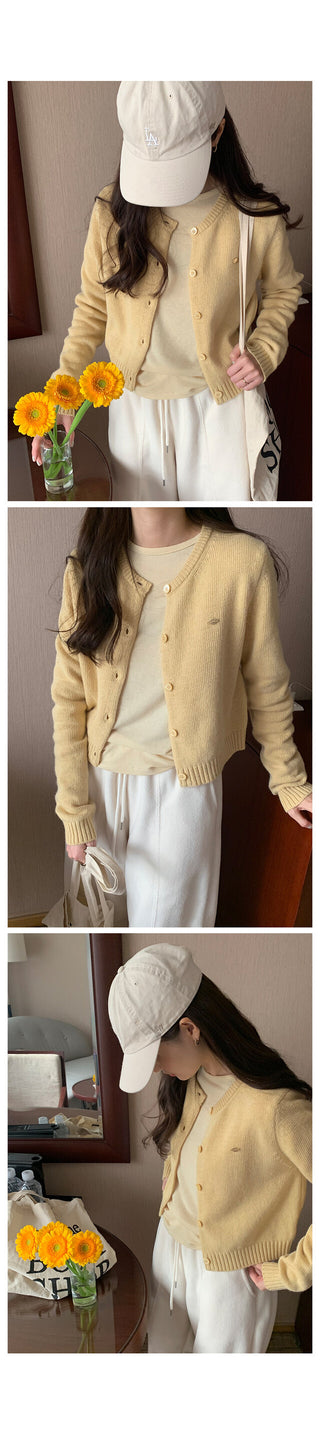 Cashmere round neck cardigan, 6 colors