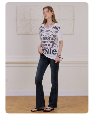 [NECY] Original Letter Stud Slim Line T