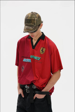 [MASONPRINCE] Quick-Dry Layered Badge Sport Jersey