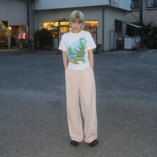 Summer nylon elastic waist pants