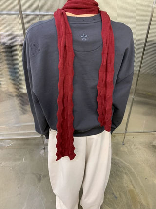 NEVERSEEZ Distressed Patch Embroidered Sweatshirt