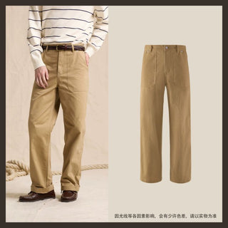[CULTUM] Washed Cotton High Waist Deck Pants