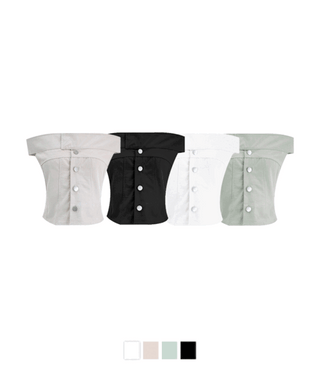 Off-shoulder button tube top