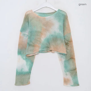 Tie-dye cropped knit