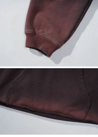 [Monterest] Washed Split-Neck Graphic Sweatshirt