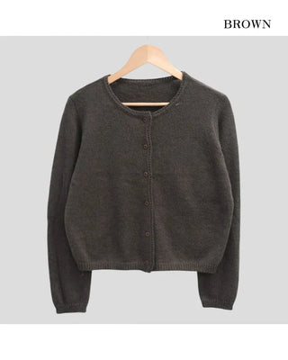 Wool round cardigan