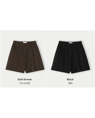 Modern Fit Leather Shorts