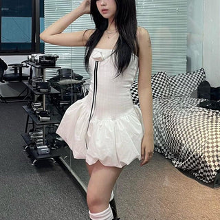 Slim Tube Top Flower Bud Dress