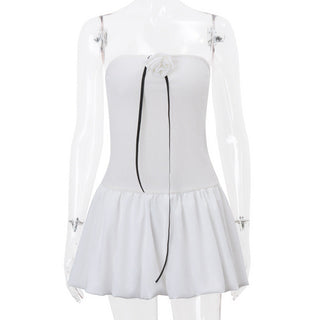 Slim Tube Top Flower Bud Dress