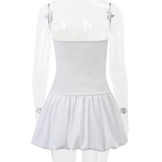 Slim Tube Top Flower Bud Dress