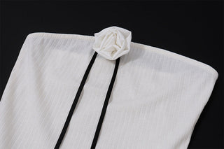 Slim Tube Top Flower Bud Dress