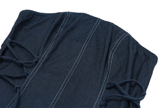 LACE-UP RIBBON TUBE TOP DRESS