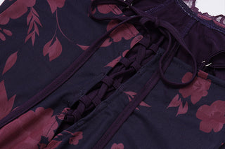 Backless Printed Slit Dress