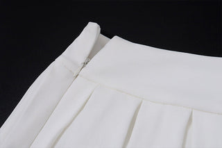 V-NECK TEMPERAMENT VEST SKIRT SET