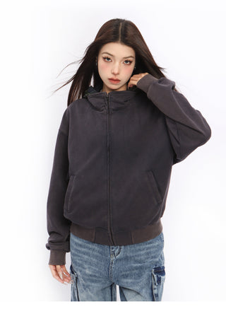 Retro plaid patchwork hoodie