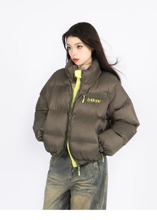 Contrast color puffer jacket