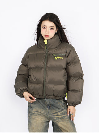 Contrast color puffer jacket