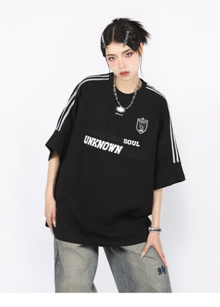 Three-bar raglan sleeve oversize top