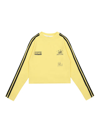 Striped slim-fit raglan sleeve top