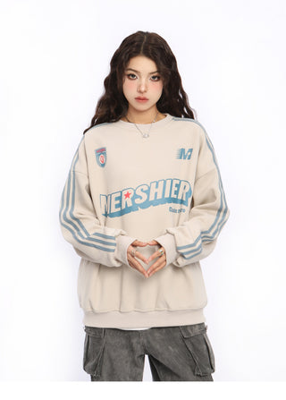 Contrast color striped oversize sweatshirt