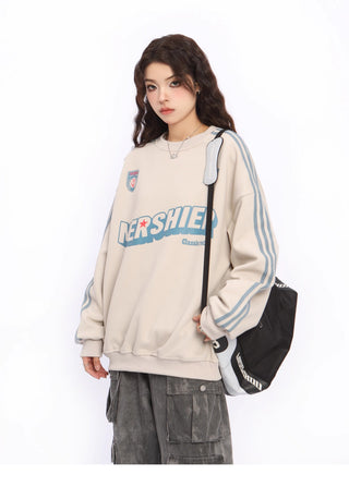 Contrast color striped oversize sweatshirt