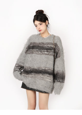 Contrast striped oversized sweater