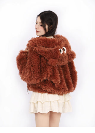 Cute Bear ear plush wool jacket