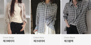 [3 colors] Cool Summer Check Shirt