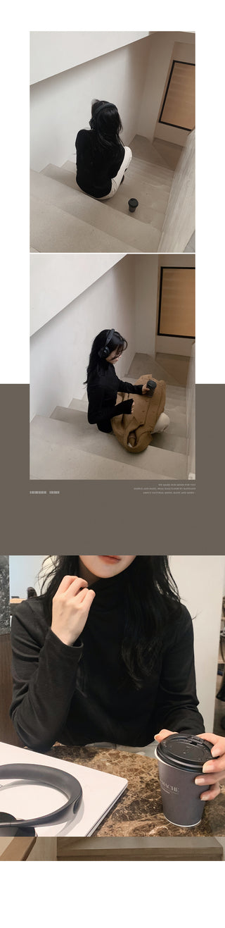 (Slim Fit/Basic Fit) Turtleneck T-Shirt - 7 Colors