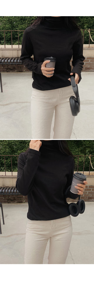 (Slim Fit/Basic Fit) Turtleneck T-Shirt - 7 Colors