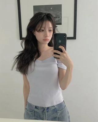 Square neck T-shirt