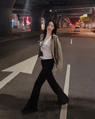 Modal-like bootcut training pants