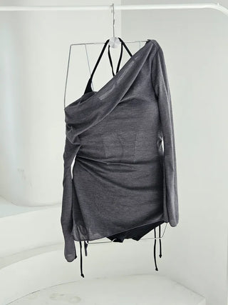 *High Quality* Piece Off-Shoulder Bikini Swimsuit Cover-Up Body Cover Belly Cover Team Pants Set Black Swimsuit