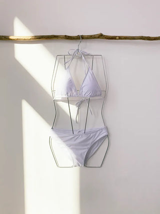 Mesh Net Piece Bikini Ribbon Cover-Up Backless Swimsuit Set