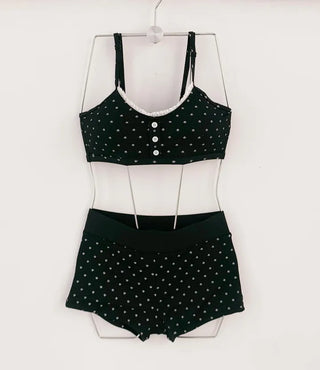 Cardigan top and pants three-piece bikini in black. piece body-covering belly-covering unique swimsuit.