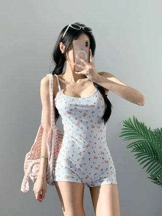 Teddy bear monokini ribbon teddy bear shorts resort look pool villa water park