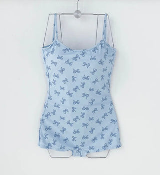 Teddy bear monokini ribbon teddy bear shorts resort look pool villa water park