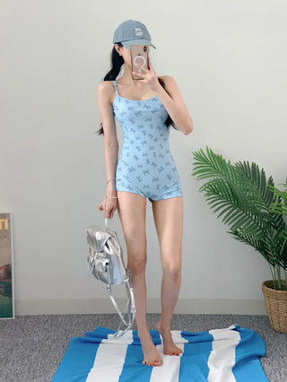 Teddy bear monokini ribbon teddy bear shorts resort look pool villa water park