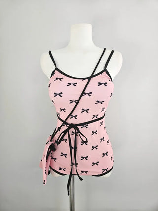 Ribbon Monokini Bag Set Swimsuit